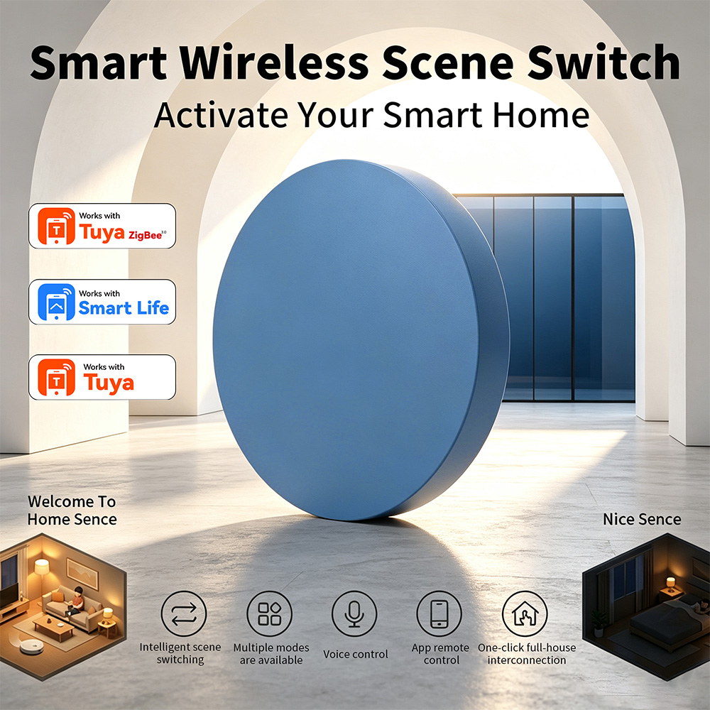 Smart Home Button - Zigbee Smart Scene Push Button Compatible