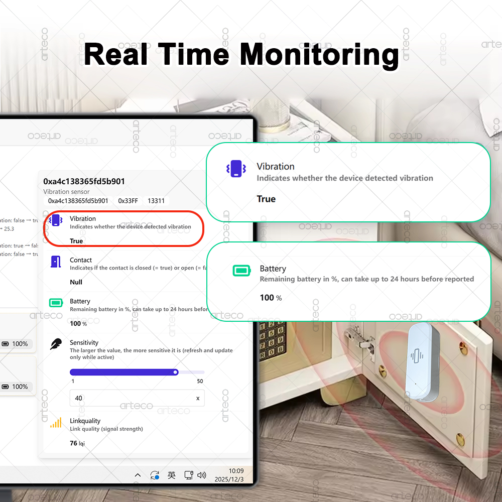Smart ZigBee 3.0 Vibration Sen - đánh giá và giá Smart Home Sistem