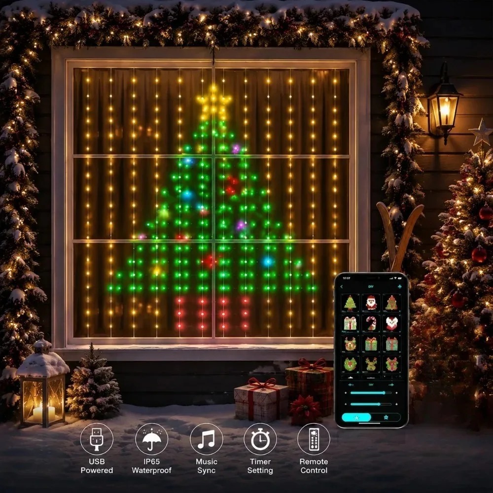 LED Pixel Curtain Lights Bluet - đánh giá và giá Smart Home Control