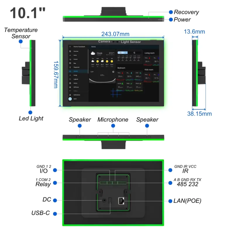 Home Assistant 10.1 Inch Andro - đánh giá và giá Smart Home Monitoring
